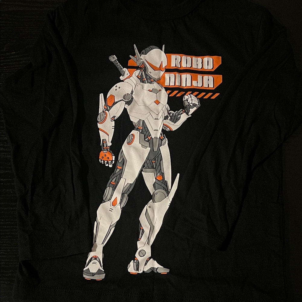 Place Black Robo Ninja Kids Shirt